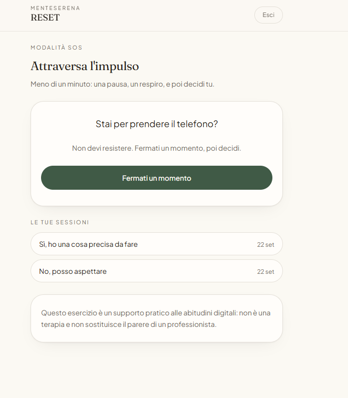 Schermata reale: modalità SOS